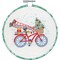 DIY Dimensions Holiday Bicycle Christmas Crewel Embroidery Hoop Kit
